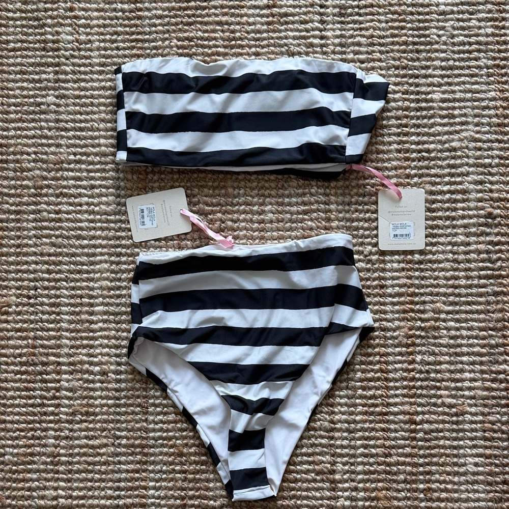 Bandeau high waisted bikini set NWT